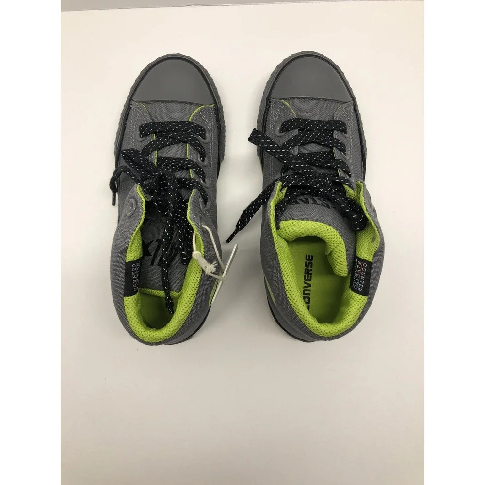Converse‎ RARE Colorway High Top Boy's Sneakers Grey and Lime Green Mens Size 1